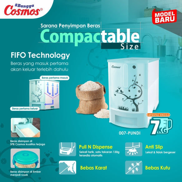 Cosmos Sarana Penyimpan Beras 007-Pundi - Rice Box 7 Kg