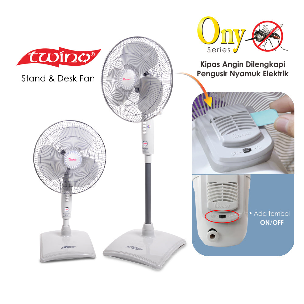 Cosmos Kipas Angin 2 In1 (Stand & Desk) 16-Sn Ony (Pengusir Nyamuk)