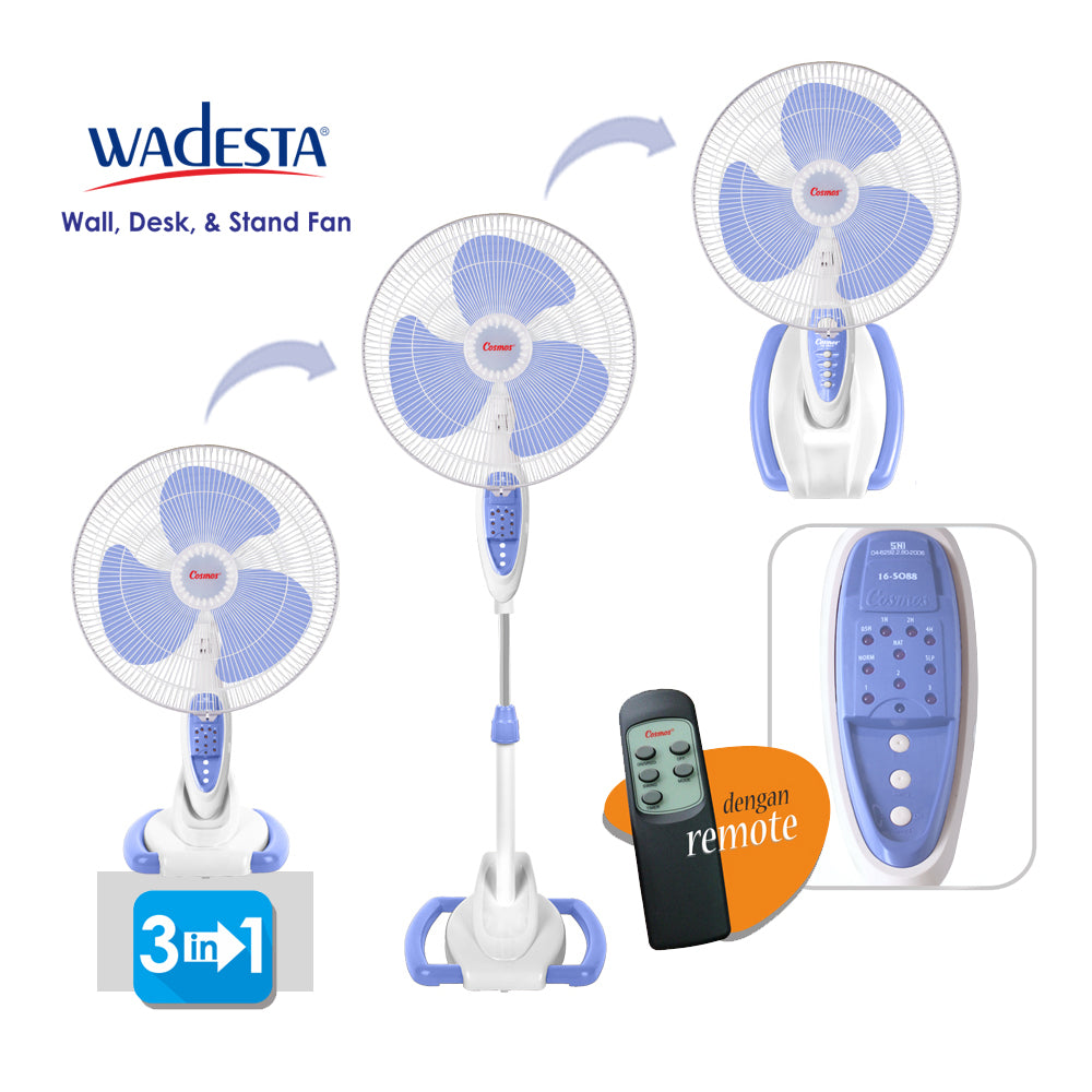 Cosmos Kipas Angin Wadesta (Wall, Desk, Stand) 3In1 - Remote - 16-S088