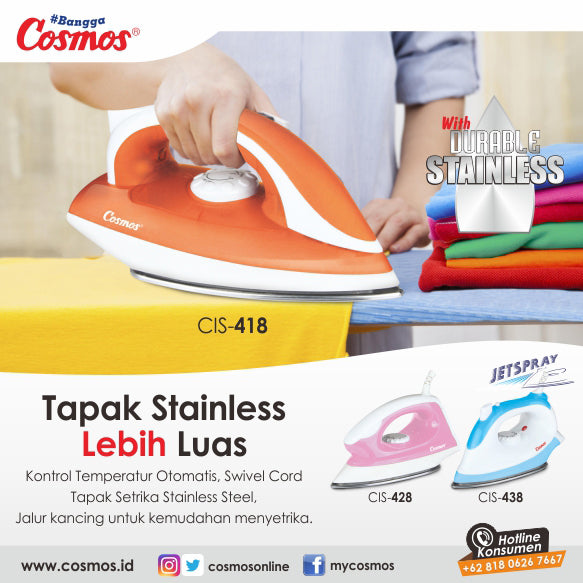 Cosmos Setrika Jetspray - Tapak Stainless - Cis-438