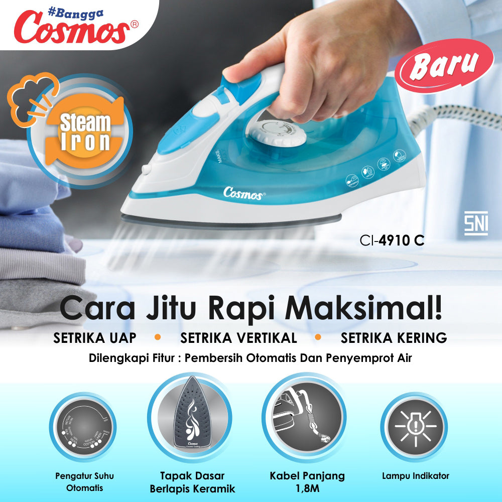 Cosmos Setrika Uap Ceramic Soleplate Ci-4910 C