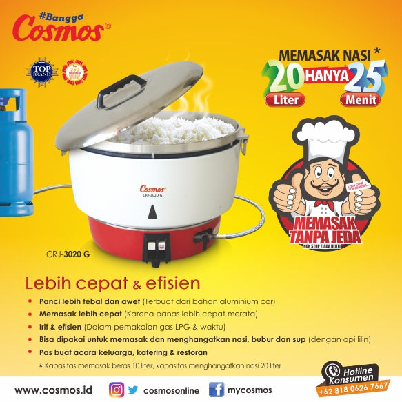 Cosmos Rice Cooker CRJ-3020 G - 20 L