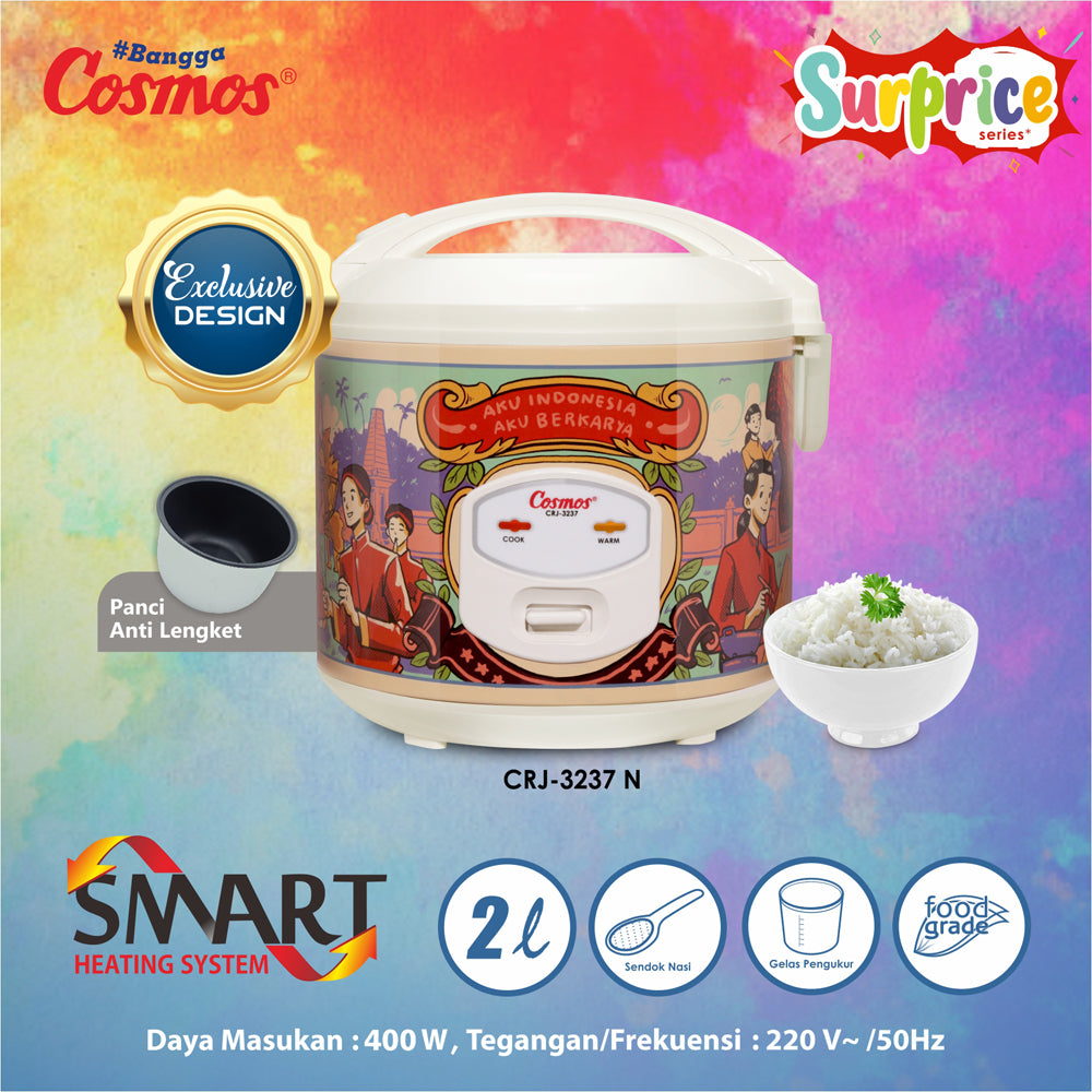 Cosmos Rice Cooker Anti Lengket- Crj-3237 N
