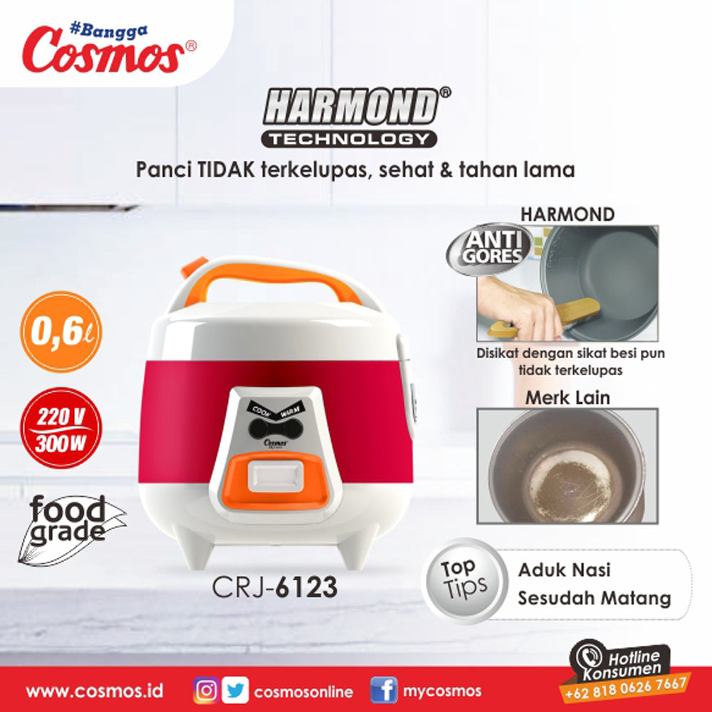 Cosmos Rice Cooker CRJ-6123 0.6 Liter