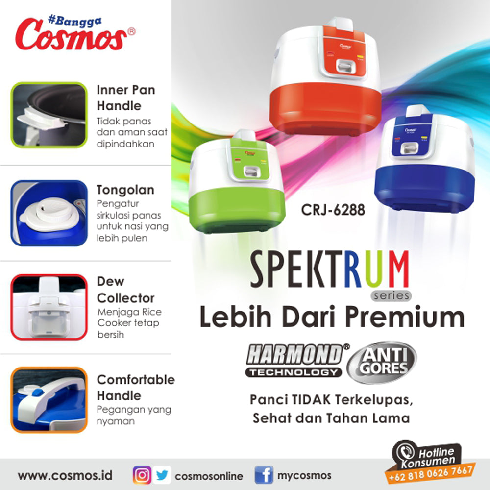 Cosmos Rice Cooker Harmond Spektrum Crj-6288 - 2 L