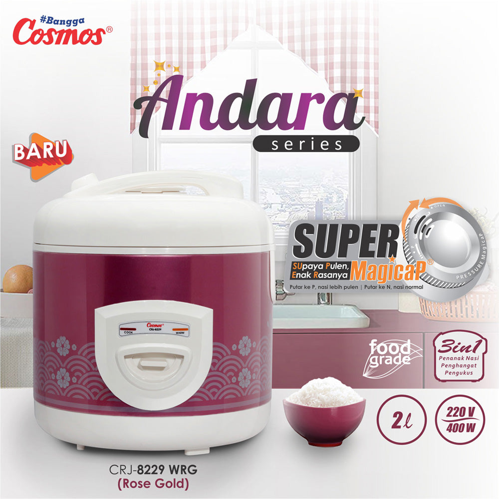 Cosmos Rice Cooker Non Stick Crj-8229 Wrg - 2L