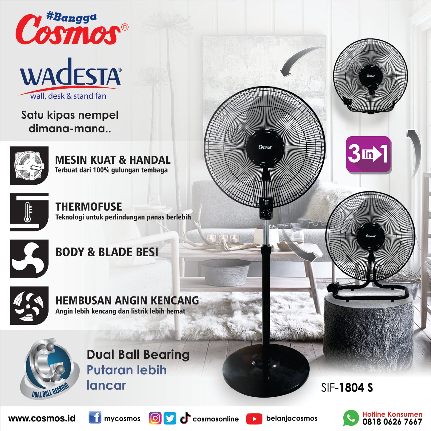 Kipas Wadesta Besi Sif-1804 S