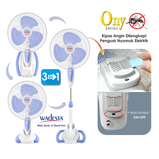Cosmos Kipas Angin Wadesta (Wall, Desk, Stand) - 3In1 - Ony Series (Pengusir Nyamuk) - 16-S033 Ony