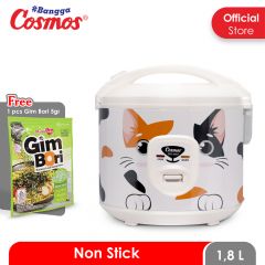 Cosmos Rice Cooker Non Stick CRJ-3307- 1.8L FABELIA SERIES Cat Kucing GMBORI